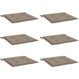  Jastuci za vrtne stolice 6 kom smeđesivi 50x50x4 cm od tkanine | Eponuda.com