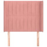  Uzglavlje s ušima ružičasto 103x16x118/128 cm baršunasto | Eponuda.com