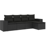vidaXL Vrtna sedežna garnitura 5-delna z blazinami črn poli ratan, (21059482) | Shoptok.si
