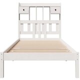 vidaXL Knjižna postelja brez ležišča bela 90x200 cm trdna borovina | Shoptok.si