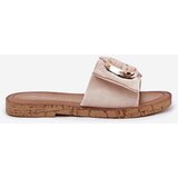 Boto Flat Women's Slippers With Decorative Detail Beige Nellodra | shoptok.hr