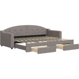  Dnevni krevet na razvlačenje smeđesivi 80 x 200 cm od tkanine | shoptok.hr