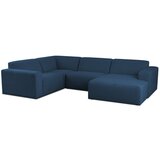 Scandic Tamno plava kutna garnitura od bouclé tkanine (u obliku slova "U") Roxy – | shoptok.hr