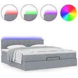  Otomanski krevet s madracem&amp LED svijetlosivi 180x200cm tkanine | shoptok.hr