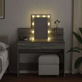  Toaletni stolić s LED svjetlima siva boja hrasta 100x40x130 cm | shoptok.hr