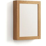 Kave Home Zidni/s ogledalom kupaonski ormarić od masivne tikovine u prirodnoj boji 50x70 cm Plubia – Cijene