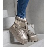  Gold platform snow boots with lacquered inserts Losta | shoptok.hr