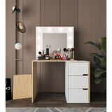 Hanah home toaletni sto Modena Hollywood sa ogledalom i osvetljenjem, 120 cm, hrast Sapphire / beli Cene