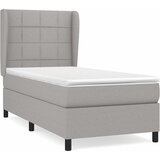  Okvir kreveta s oprugama i madrac svjetlosivi 90x200cm tkanina | shoptok.hr