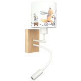 Brilagi LED fleksibilna lampa BOBO WOOD 1xE27/25W/230V + LED/3W hrast/bela/životinjice | Eponuda.com