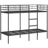 Krevet na kat bez madraca crni 80x200 cm čelik | Eponuda.com