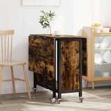  Sklopivi blagovaonski stol s kotačićima 130 x 80 x 76 5 cm - Dimljeni hrast | shoptok.hr