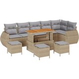  Set od 10 komada vrtnih sofa s jastučićima bež poli ratan akacija Set od 4 komada vrtne blagovaonice s jastučićima bež poli rat | shoptok.hr