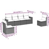  6-dijelni set vrtnih sofa s jastucima crni od poliratana | shoptok.hr