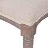 vidaXL Klupa od tkanine i masivnog drva 150x40x48 cm krem bijela Cijene