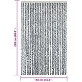 vidaXL Zastor protiv muha sivi i crno-bijeli 118 x 220 cm od šenila Cijene