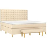  Krevet s oprugama i madracem krem 160x200 cm od tkanine | shoptok.hr