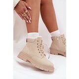 Boto Ladies insulated boots with fur and zipper light beige Tharika | shoptok.hr