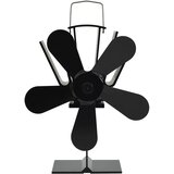  Ventilator za peć na toplinski pogon s 5 lopatica crni | shoptok.hr