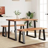 vidaXL 3-dijelni blagovaonski set sa živim rubom masivno drvo bagrema | shoptok.hr