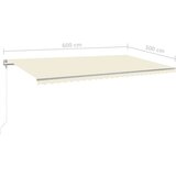 Automatska tenda sa senzorom za vjetar LED 600 x 300 cm krem | shoptok.hr