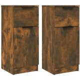 Maison Chic Komoda - Predalnik 2 kosa dimljeni hrast 30x30x70 cm konstruiran les, (21719825) | Shoptok.si