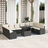 vidaXL 11-delni vrtni set s blazinami črn poli ratan, (22092199) | Shoptok.si