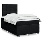 Maison Chic Box spring postelja - Vzmetna postelja z vzmetnico črn 120x200 cm blago SL24579, (21879515) | Shoptok.si