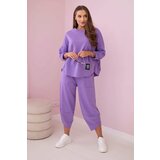 Kesi Set of cotton sweatshirt and trousers purple Cene