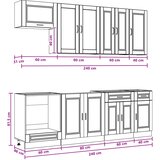  Kuhinjska jedinica PORTO 8 kom. Siva Sonoma Konstruirano drvo | shoptok.hr