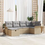  6-dijelni vrtni kauč set s jastučićima bež poli ratan | shoptok.hr