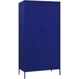 vidaXL Garderobna omara mornarsko modra 90x50x180 cm jeklo | Shoptok.si