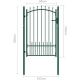  Vrata za ogradu sa šiljcima čelična 100 x 150 cm zelena | shoptok.hr