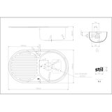 STIL Inox sudoper s ocjeđivačem, desni, 79x44x18 cm | shoptok.hr
