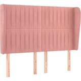  Vzglavje z ušesi roza 147x23x118/128 cm žamet, (20933365) | Shoptok.si