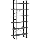 Furnova Visoka omara siva 100x30x210 cm trdna borovina, (21955022) | Shoptok.si