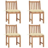 The Living Store Vrtni stoli 4 kosi z blazinami trdna tikovina - Vrtni Stol, (21472184) | Shoptok.si