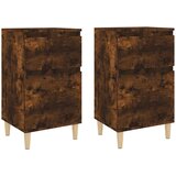  Noćni ormarići 2 kom boja dimljenog hrasta 40x35x70 cm | Eponuda.com