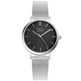Pierre Ricaud ženski quartz arabic crni srebrni elegantni ručni sat sa srebrnim pancir kaišem ( p51078.5154q ) | ePonuda.com