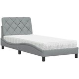  Krevet s madracem svjetlosivi 90x200cm tkanina | shoptok.hr