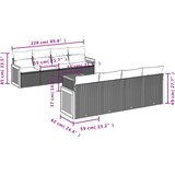  9-dijelni set vrtnih sofa s jastucima bež od poliratana | shoptok.hr