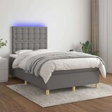  Krevet box spring s madracem LED tamnosivi 120 x 200 cm tkanina Cijene