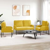 vidaXL Setovi sofa s jastukom 3 pcs Žuta 115 x 56 x 80 cm Šperploča - Žuta | shoptok.hr