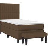  Krevet s oprugama i madracem tamnosmeđi 100 x 200 cm od tkanine | shoptok.hr