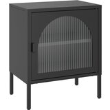 Maison Chic Nočna omarica - Nočna miza črna 50x35x60 cm steklo in jeklo, (21689673) | Shoptok.si