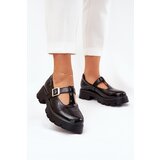 Boto Lacquered Women's Loafers With Buckle On Platform And Flat Heel Black Venda | Shoptok.si
