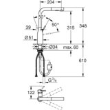 Grohe Essence slavina za sudoperu sa izvlačnim tušem HARD GRAPHITE 30270A00 Cene