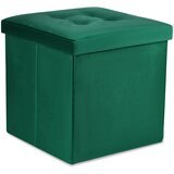 Brandless Zložljiv puf L z gumbi - 38x38x38cm žametno zelena x 8, (22056067) | Shoptok.si