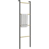 HOMCOM regalni stolp jeklo, bambus 49D x 5,5Š x 167,5V cm črno+naravno, (5000242314) u