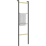 regalni stolp jeklo, bambus 49D x 5,5Š x 167,5V cm črno+naravno, (5000242314)